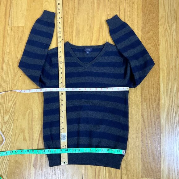 J. Crew Gray and Blue Striped V-Neck Sweater - Picture 7 of 7